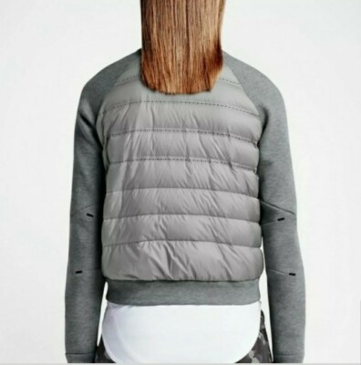 NIKE AeroLoft 3Pセットアップ Women's Nike Tech Fleece Aeroloft 800 Moto Jacket Sz M Wolf Grey
