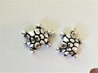 CUTE NEW 925 STERLING SILVER TINY 12MM TURTLE SWIMMING POST EARRINGS 2 GRAMS — photo 2