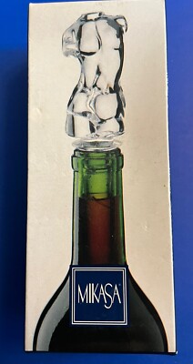 MIKASA Art Form Female Figure Body Torso Lead Crystal Bottle Stopper Clear Glass