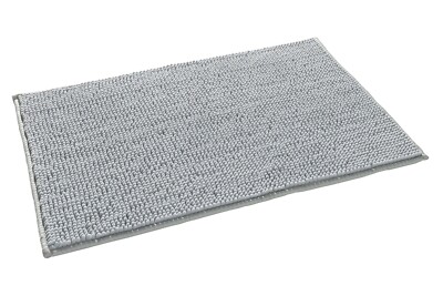 casa NOVA CHENILLE Badematte Badvorleger Badteppich Polyester Silbergrau 50x80cm