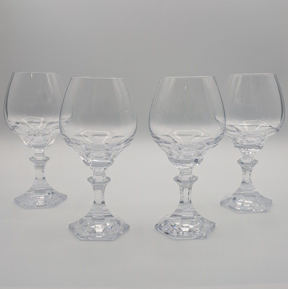 Vintage DAUM France Crystal Wine Glass Goblet Stemware Set