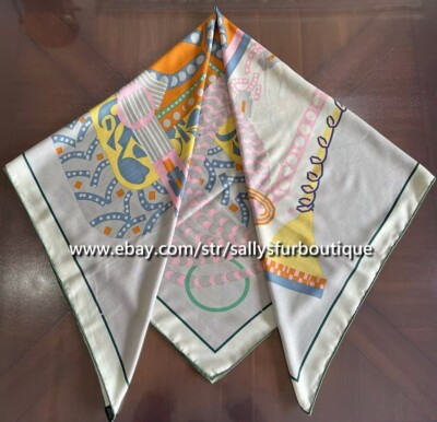 Sallys 70% Cashmere & 30% Silk Wrap Scarf Saddle Print Double Face Shawl 53''