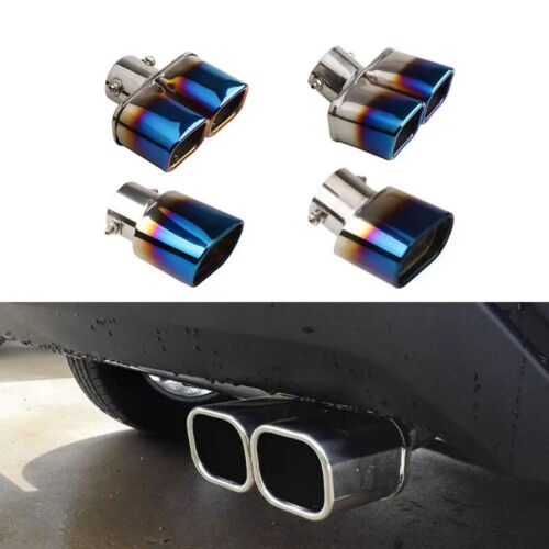Car Exhaust Tip Stainless Steel Exhaust Tail Throat Square Tail Pipe For 2.5-inc - Foto 1 di 19