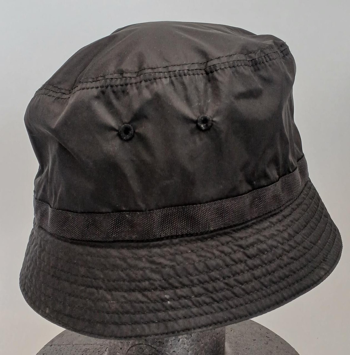 Prada Authentic Bucket Hat Black Nylon L Size Model No.98339
