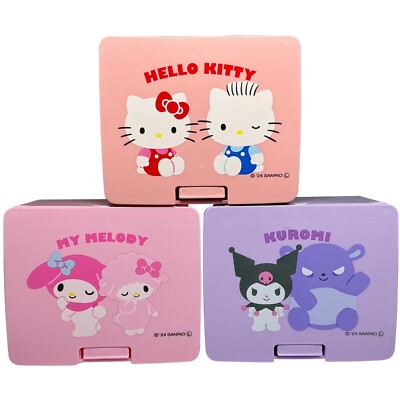 My Melody Kuromi Hello Kitty Sanrio Push Lid Storage Case Kawaii Gift Japan Cute