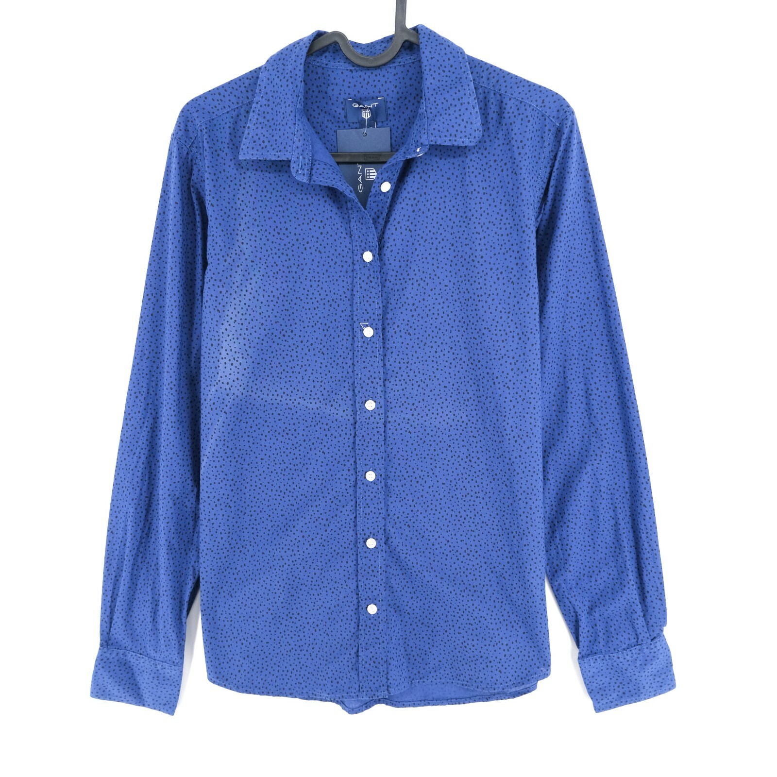 GANT Dark Blue Voile Freckle Dot Shirt EU 38-40 UK 12-14 US 8-10