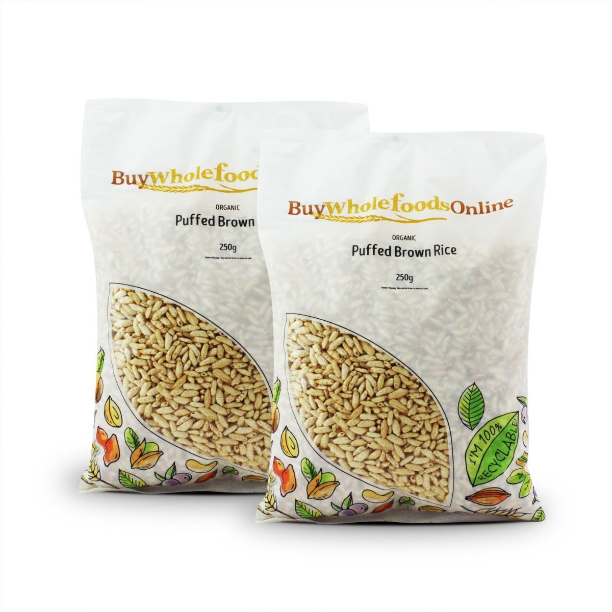 Organic Puffed Brown Rice 500g | BWFO | Free UK Mainland P&P