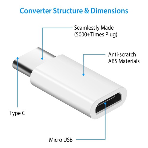 Micro USB auf USB Typ C Adapter Ladekabel Datenkabel für Samsung Huawei Oppo A84 - Bild 3 von 7