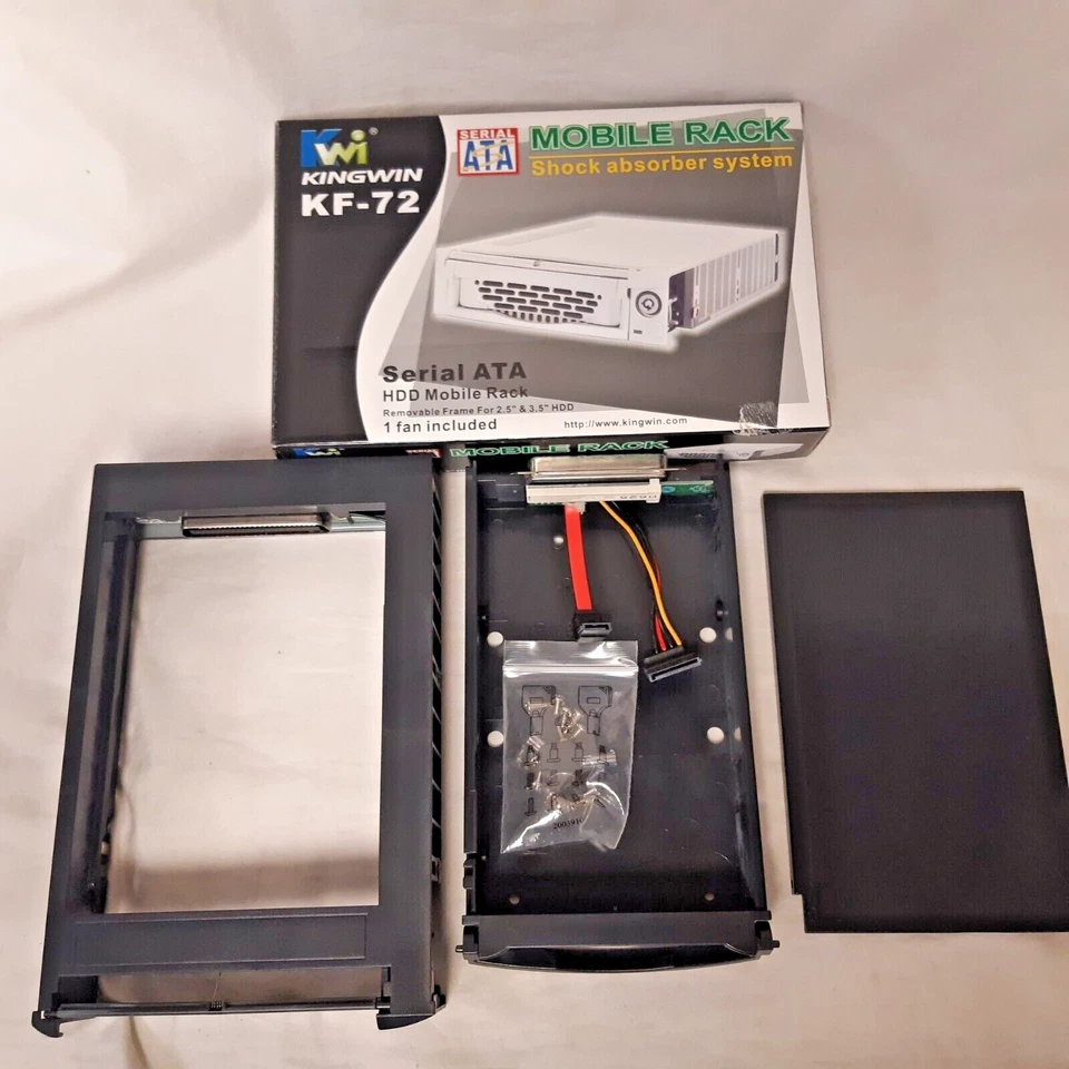 KINGWIN KF-72 Black 5.25 Mobile Rack for 3.5 SATA Serial ATA HDD Hard Drive NEW - Image 2 of 4