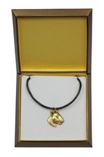 Bullterrier Type 2 - Gold-plated Necklace with a Dog in a Box ArtDog DE