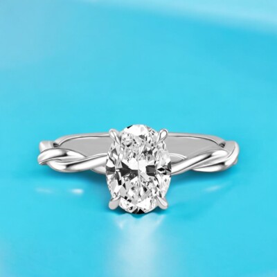 Ovalschliff Diamant Verlobungsring IGI Lab Grown 1,20 Ct Platin PT950