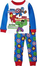 Marvel Super Heroes 2 PC Long Sleeve Tight Fit Cotton Pajama Set Boy Size 5T