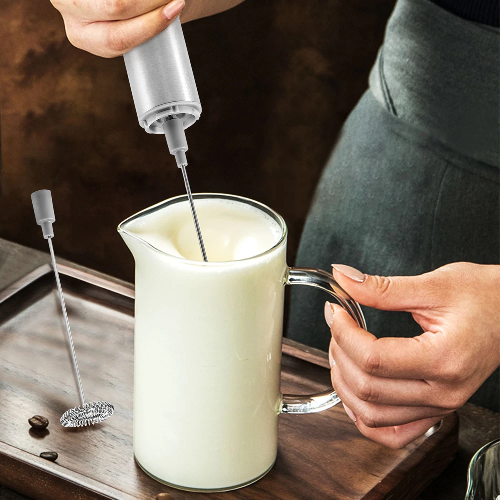 Milk Frother Handheld Three-Layer of Whisk- Battery Operated Electric Foam5632