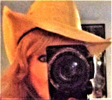 VINTAGE broken in cowboy/cowgirl hat RANCH 22 1/2"