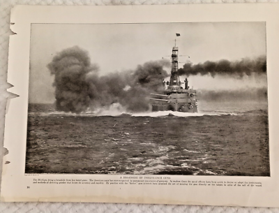 #ad USS Michigan firing 12quot; guns mine layer San Francisco San Marcos as target2 Sid $22.30