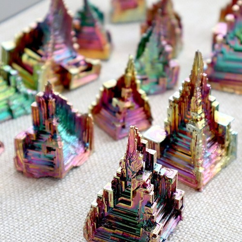 Rainbow Bismuth Crystal Healing Cluster Chunks Mineral Rocks Specimen Home Decor