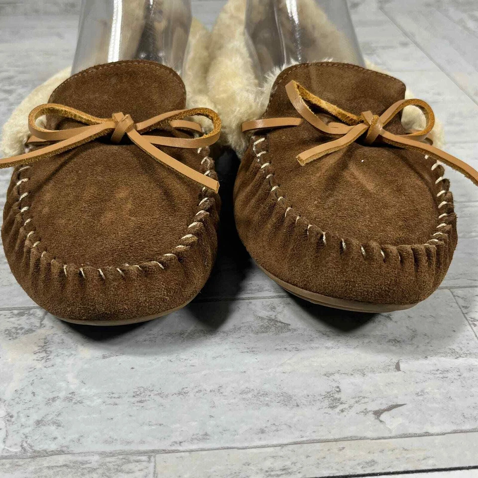 Zapatillas mocasín Lucky Brand Aerine para mujer 10M cuero marrón forradas de piel sintética Foto 3 de 4