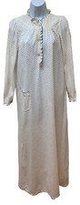 Vintage Najla New York Brushed Nylon Long Retro Heart Print Nightgown S USA NOS