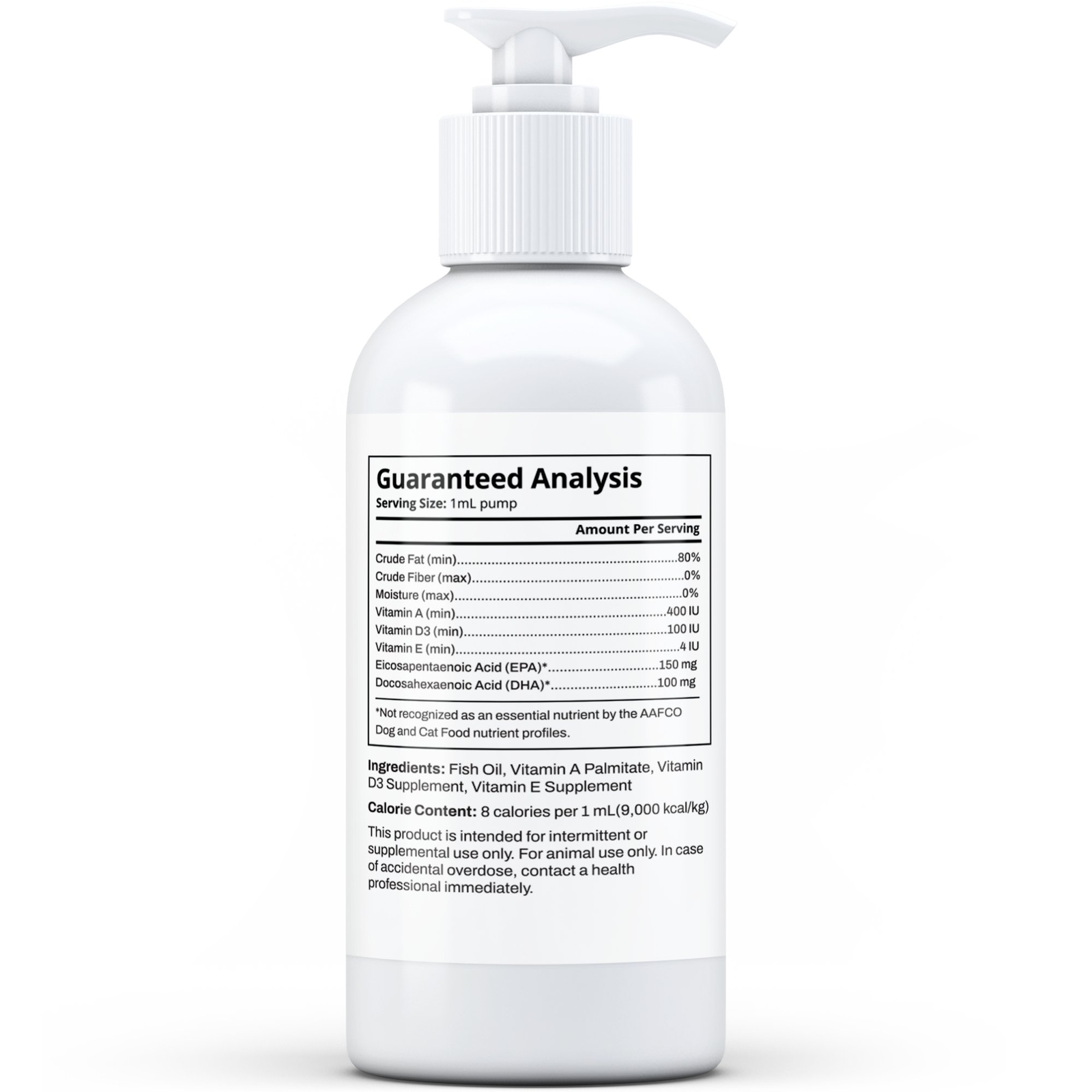 Advanced Omega-3 Liquid for Dogs & Cats - Fish Oil with Vitamins - 8oz