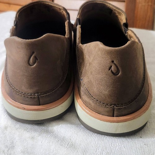 OluKai Kalia Brown Slip On Sneaker Waxed Nubuck Leather RubbetUS M14 EUR 47 - Bild 4 von 7