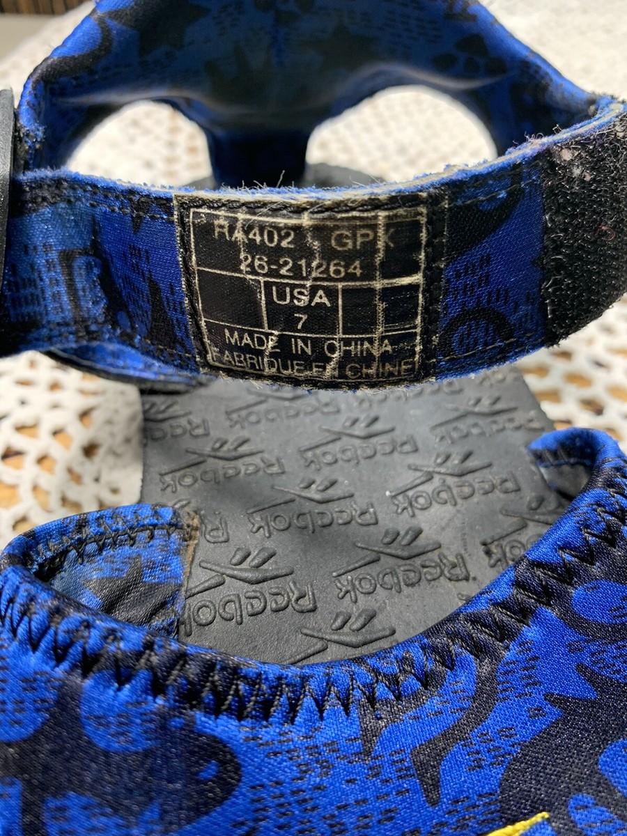 Vintage 90s Rare Reebok Mens Sz 7 M Blue/Black Sport