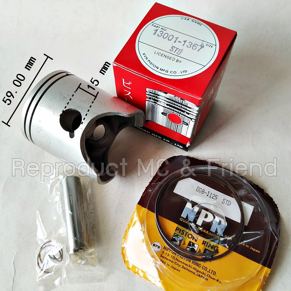 Piston + Rings + Pin Set Size STD (Diameter = 59.00mm) For