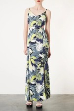Robe Maxi À Imprimé Tropical Topshop Décolleté UK8 EUR36 US4