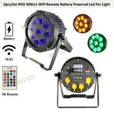 BECEN 2pcs Battery 9X18w 6in1 Wifi Wireless DMX Remote Led Par Light DJ Stage