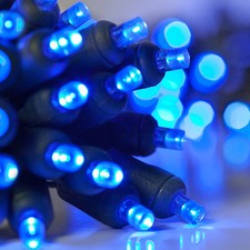 100 count 5 mm LED Christmas Light String Blue Color