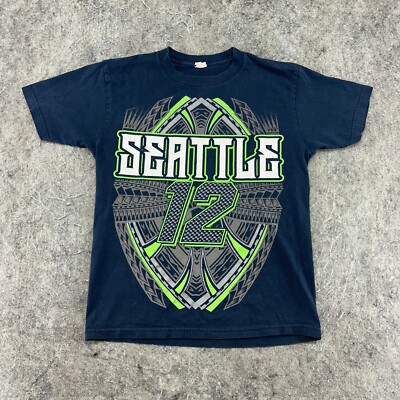 VINTAGE Seattle Seahawks Shirt Mens Large Blue Green Hawk