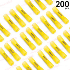 200PCS Yellow GA 8AWG Electrical Wire Butt Crimp Connectors Heat Shrink Terminal