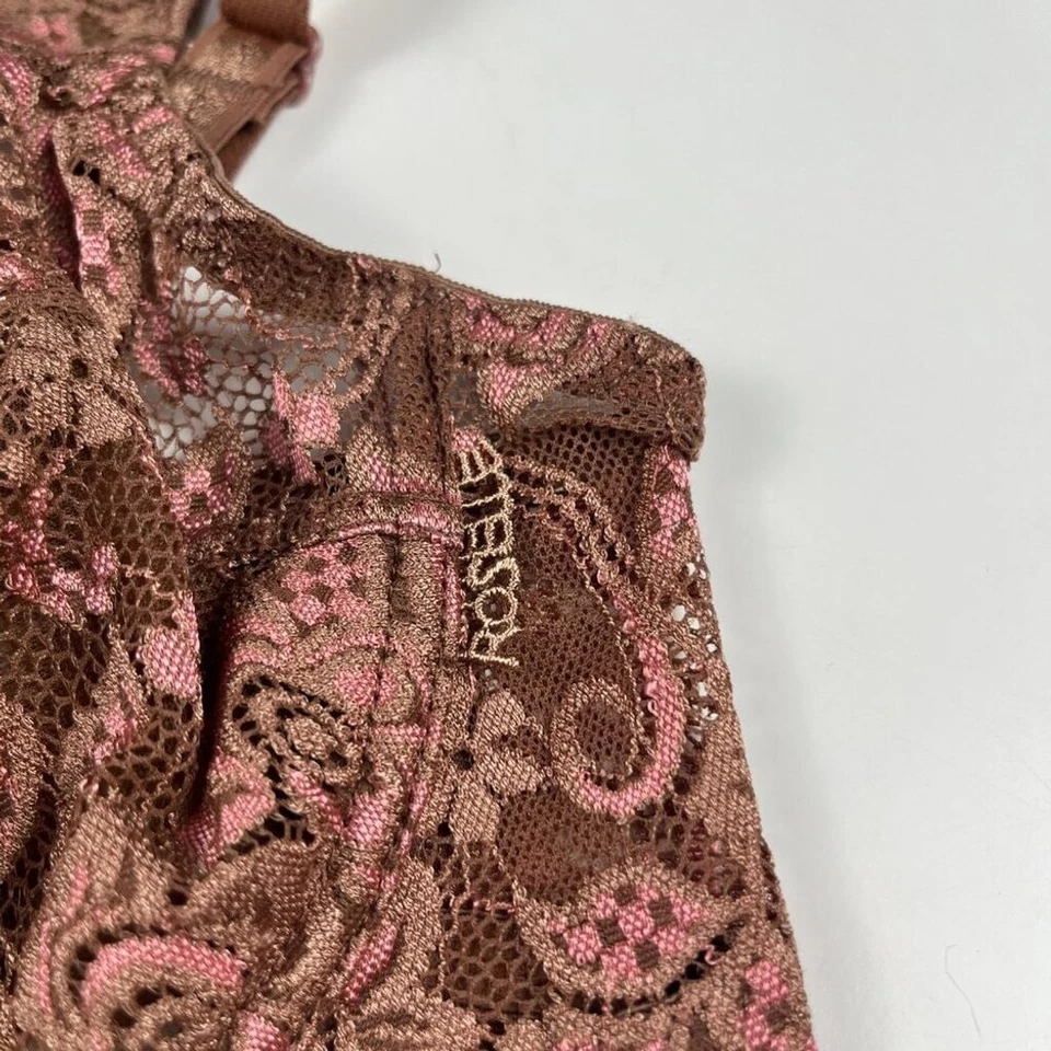 La Vie en Rose Roselle embroidered Unlined Underwire lace bra 36D - Imagem 4 de 4