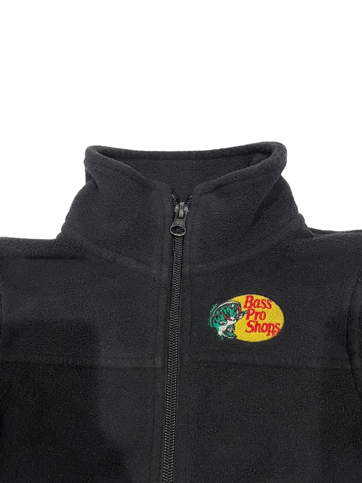 Chaqueta polar Bass Pro Shops negra cremallera completa unisex niños talla 4T buen estado Foto 4 de 4