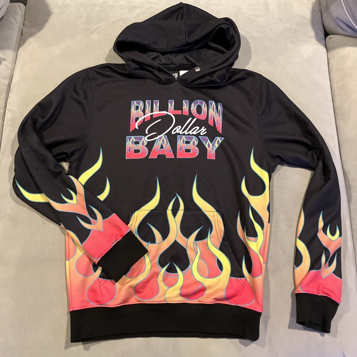 Awesome Billion Dollar Baby Graphic Flame Print Pullover