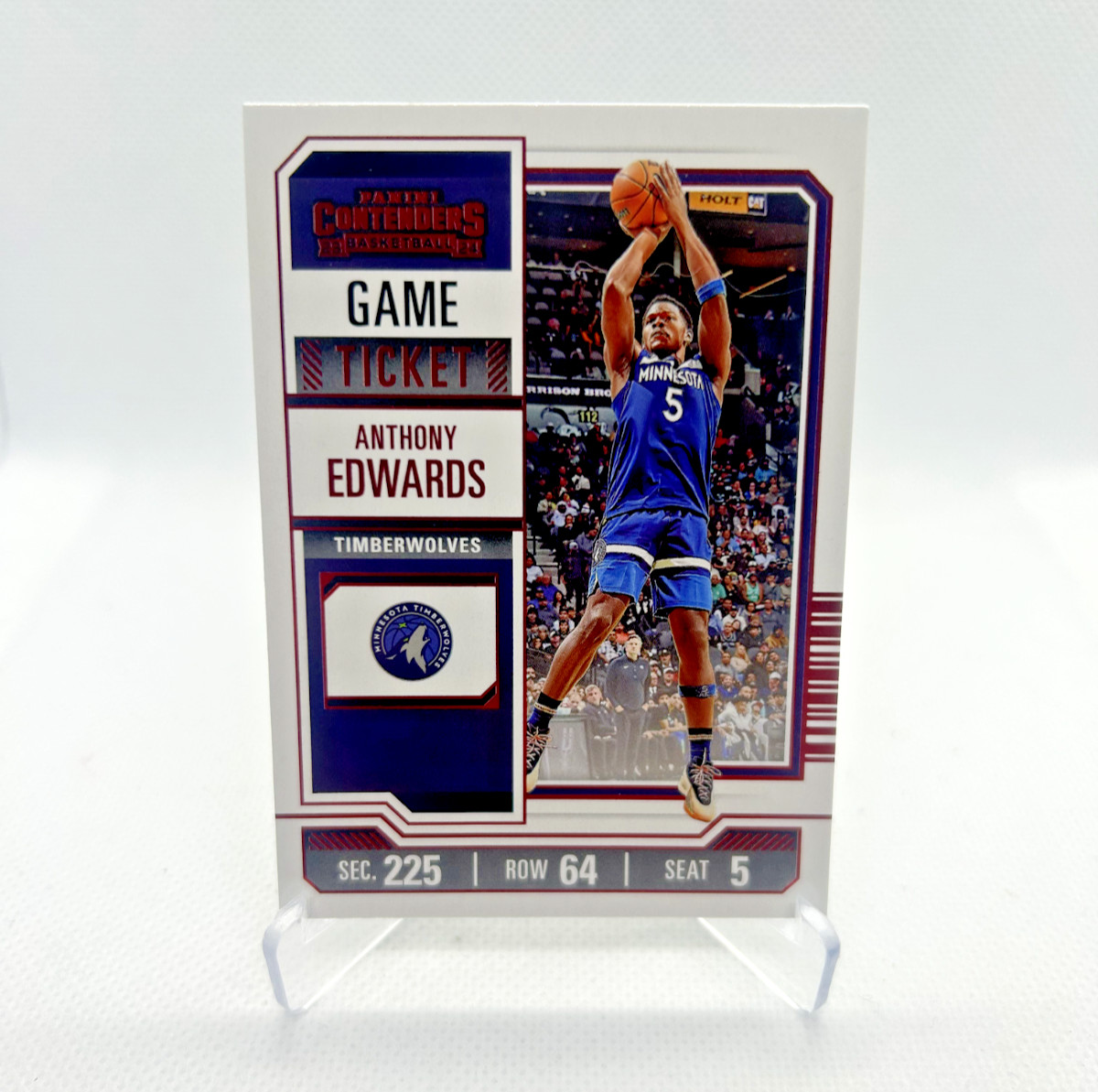 Anthony Edwards - 2023-24 Panini Contenders Game Ticket Red #62 - Timberwolves