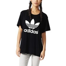 Adidas Originals Boyfriend Trefoil Women's T-Shirt Black-White aj8351