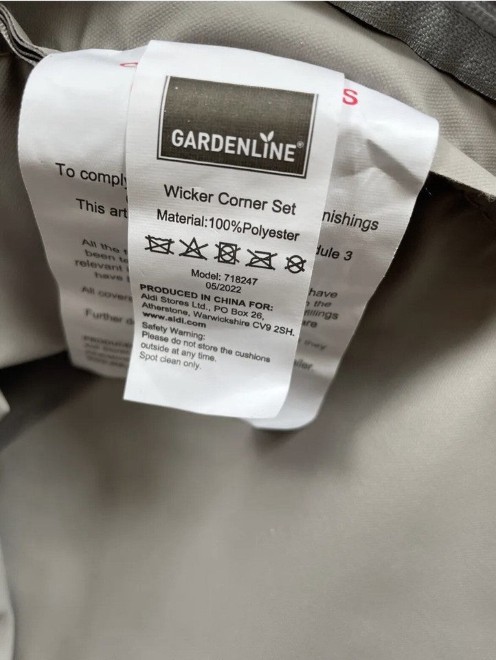 Gardenline Aldi Wicker Replacement Rattan Patio Back/ Side Cushions