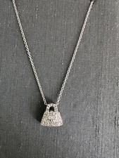 diamond handbag pendant 18k in white  gold .25 total CW