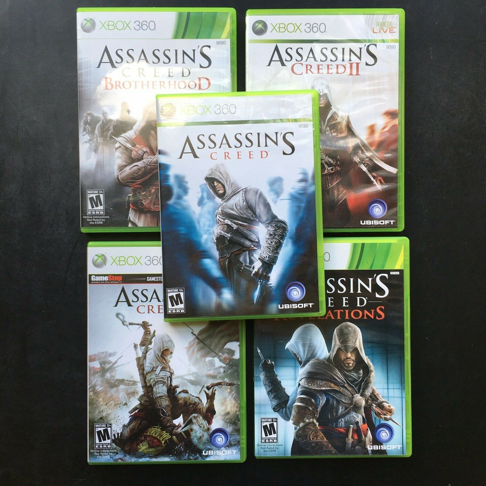 Assassin's Creed XBOX 360 Game Bundle 2, 3 + Brotherhood & Revelations Fast  Ship