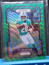 2023 Panini Prizm De'von Achane Rookie Green Wave Prizm 