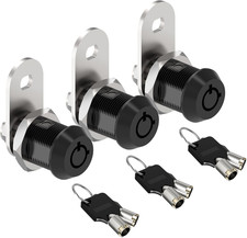 3 Pack Cabinet Locks with Keys, 5/8" Cam Lock Keyed Alike, RV Storage Locks for