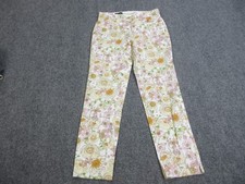 Brooks Brothers Pants Womens 4 White Floral Natalie Fit Stretch Cotton