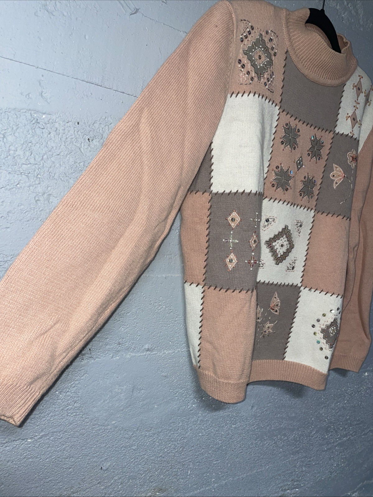 Alfred Dunner L Patchwork Pullover Mock Neck Swea… - image 5