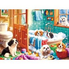 300 Pieces Puzzles for Adults,Bath Puppy Puzzle 15 x 20.5 inches, Bath Dog