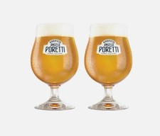 2x Angelo Poretti Birra Italiana One Pint 20oz Beer Glass Signature NEW CE M25
