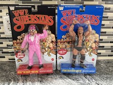 WWE Mattel LJN S2 STONE COLD Blue & JESSE VENTURA Black Card Wrestling Figures