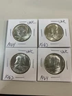Nice Lot Of Uncirculated 1964 Kennedy And 1963 Franklin Halves  90% Silver