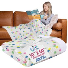 Baby Morgan Thermal Knit Throw Blanket Nylon Trim Pastel Balloon 50" x 60"