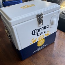 Corona Extra Cooler Box Metal Cooler Chest Ice Cold Beer Storage Bar Branded