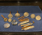 Clear Glass Octagon Door Knobs Brass Finish w/ Spindles & Screws Hardware Lot — photo 1